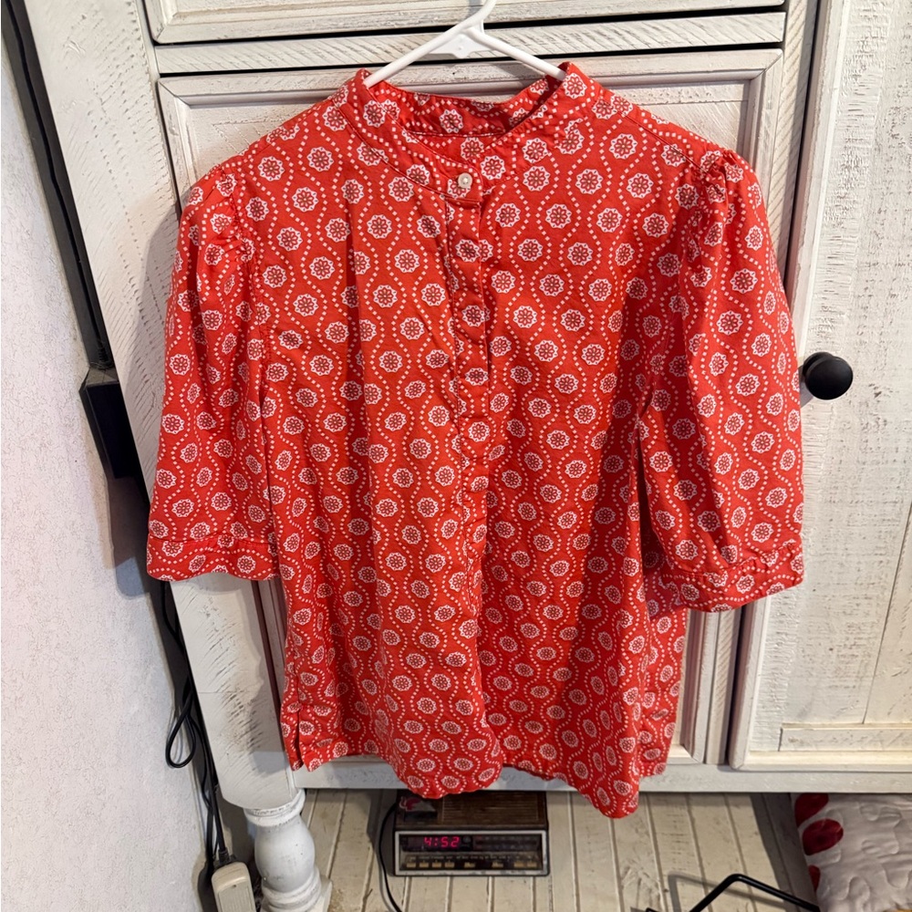 Red Patterned Blouse - image 3